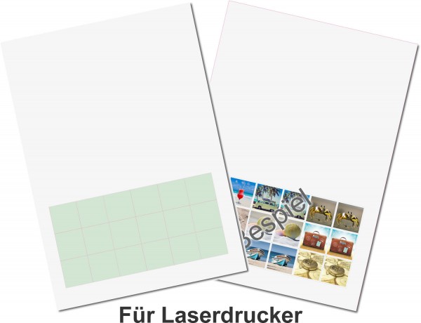 Gedächtnisspiel 30 x 30 mm, A4 Bogen, 18 Stück für Laserdrucker