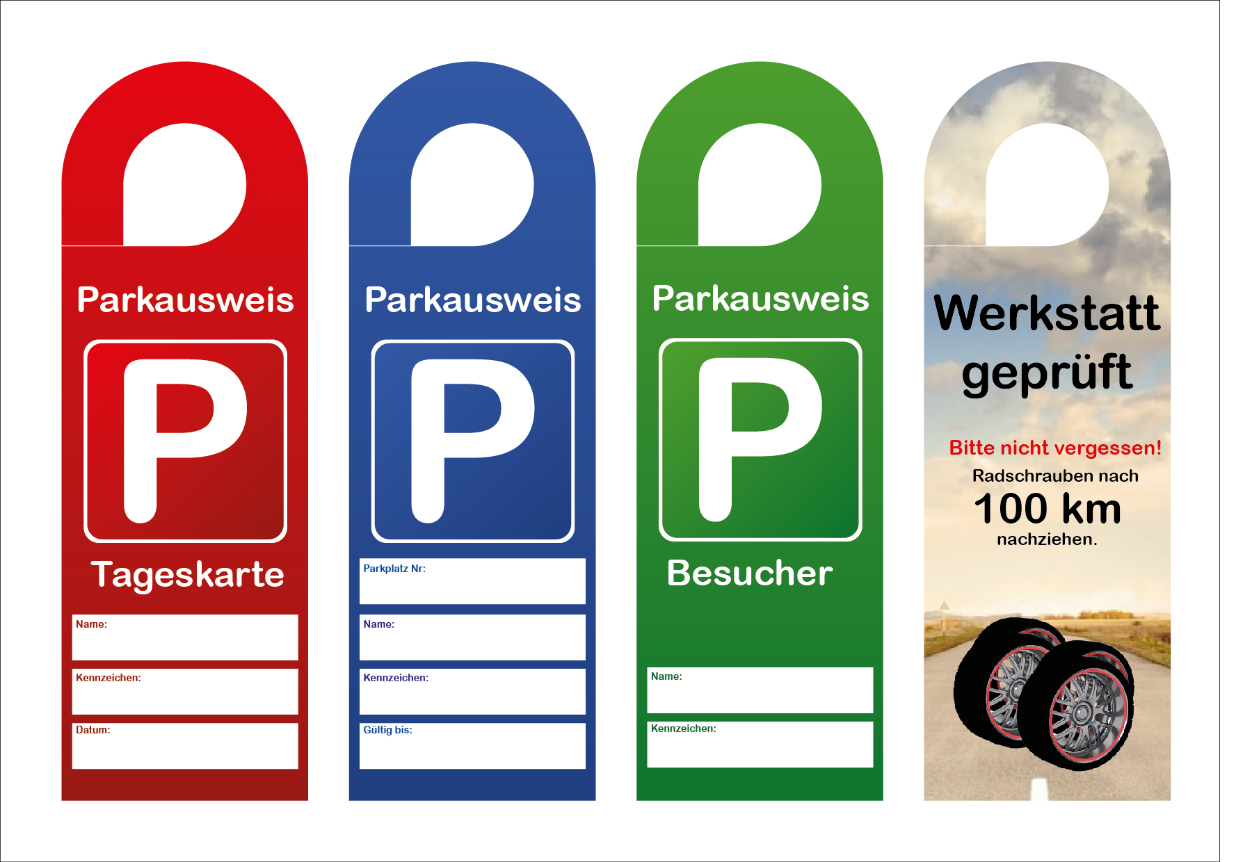 Parkausweis - Anhänger Kurier - Bin sofort zurück! weiß/grau/rot direkt  beim Hersteller kaufen