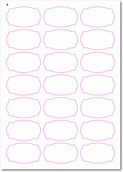 Etiketten im Sonderformat, Etiketten oval Ecken gerundet zum selbergestalten und ausdrucken, 60x36 mm, DIN A4, blanko, weiss, matt, permanent klebend - SE70-31010