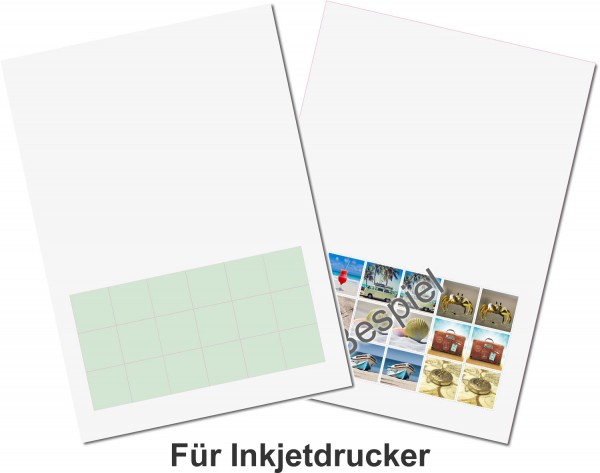 Gedächtnisspiel 30 x 30 mm, A4 Bogen, 18 Stück für Inkjetdrucker