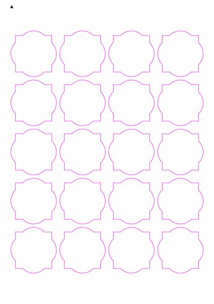 Etiketten im Sonderform / Sonderformat, Etiketten rund-eckig zum selbergestalten und ausdrucken, 45x45 mm, DIN A4, blanko, weiss, matt, permanent klebend - SE70-30030