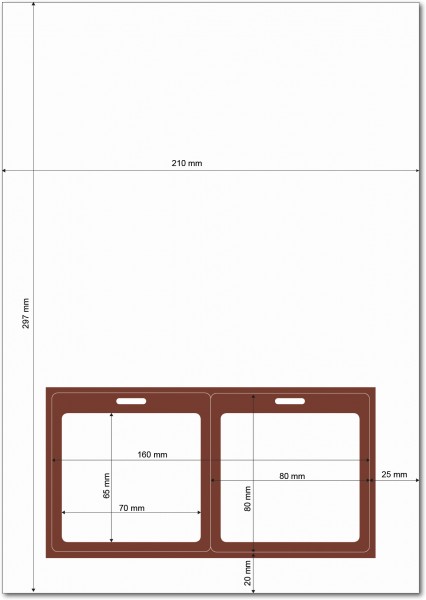 Gather 2 x ITP Zugangsausweis - Briefbogen mit Integrierter Karte 80x80mm Braun