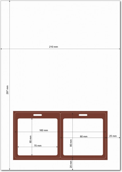 Gather 2 x ITP Zugangsausweis - Briefbogen mit Integrierter Karte 80x80mm Braun