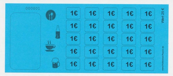 250 Verzehrkarten Event DIN A7 - Gesamtwert 10 Euro, 0,50 & 1 Euro Felder | Praktische Alternative Zu Wertmarken Für Vereine, Feste & Gastronomie