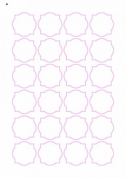 Etiketten im Sonderform / Sonderformat, Etiketten rund-eckig zum selbergestalten und ausdrucken, 40x40 mm, DIN A4, blanko, weiss, matt, permanent klebend - SE70-30020