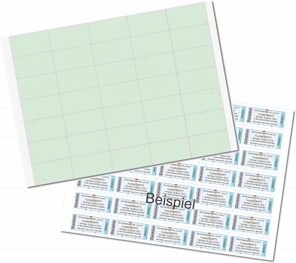 Biermarken / Wertmarken 55 x 30 mm zum selber drucken, Blanko A4 Bogen, 35 Stück