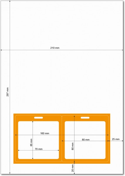 Gather 2 x ITP Zugangsausweis - Briefbogen mit Integrierter Karte 80x80mm Orange